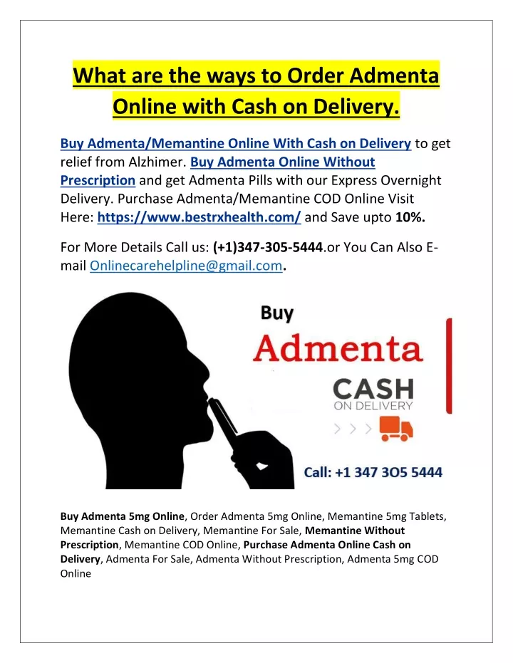 what are the ways to order admenta online with