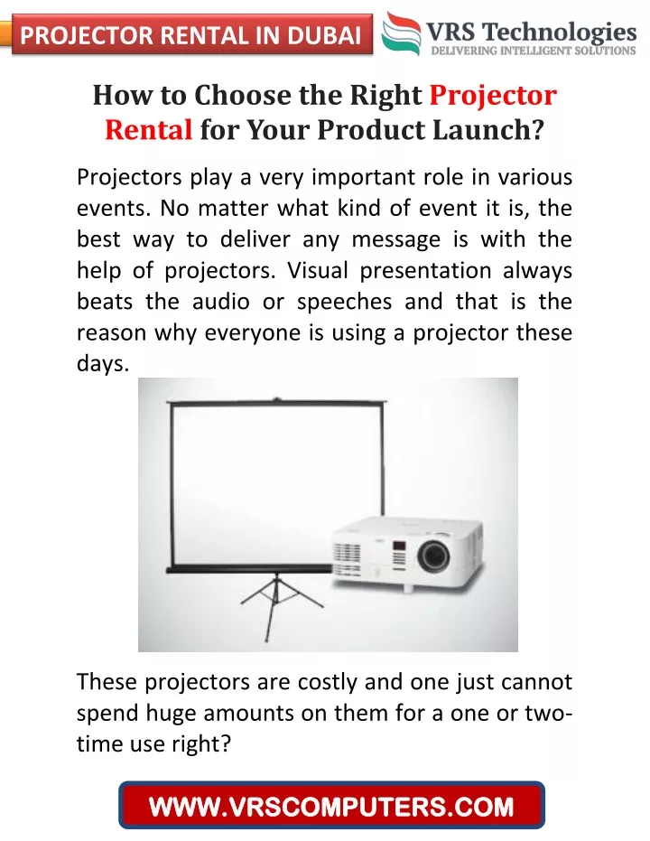 projector rental in dubai