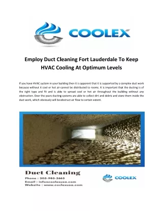 Affordable Duct Cleaning Fort Lauderdale