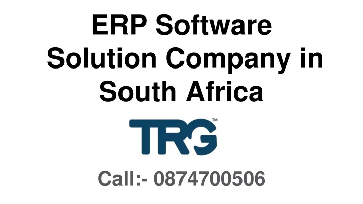 erp software solution company in south africa