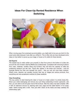 ideas for clean up rented residence when switching