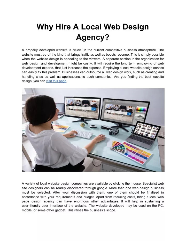 why hire a local web design agency
