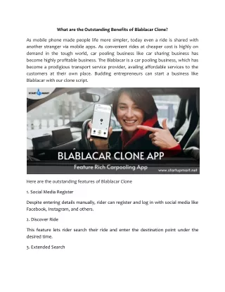 what are the outstanding benefits of blablacar