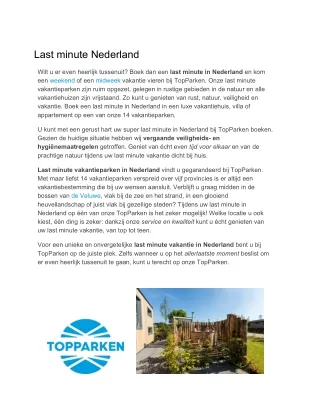 last minute nederland