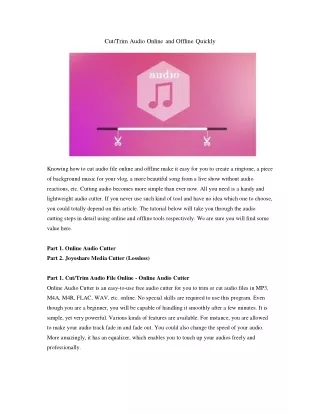 cut trim audio online and offline quickly