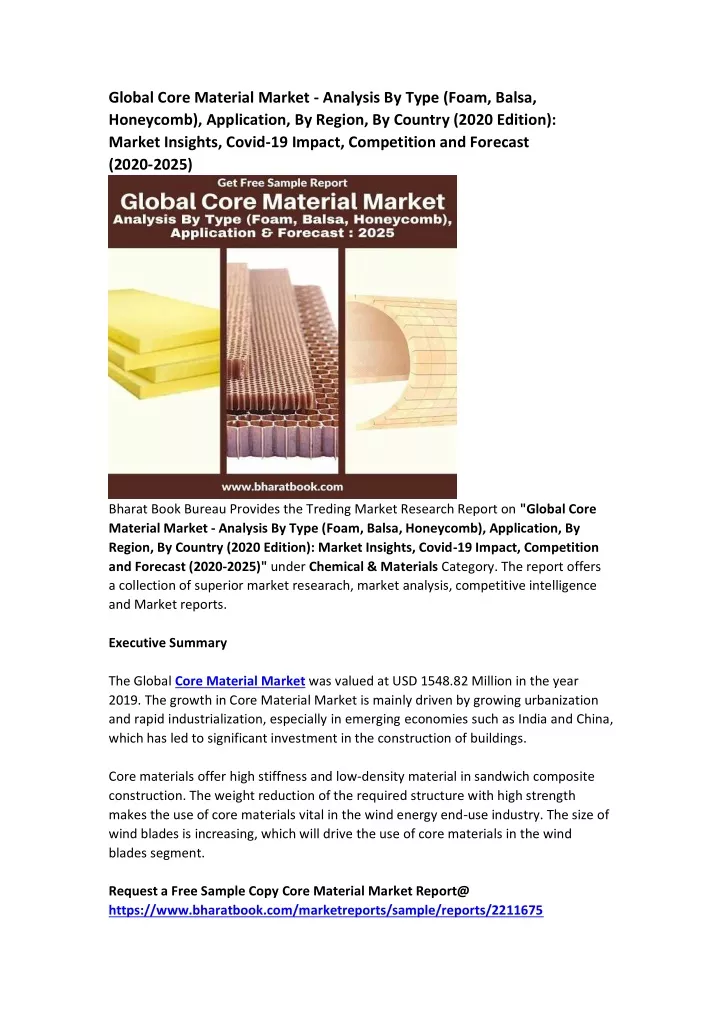 global core material market analysis by type foam