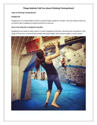 Things Nobody Told You about Climbing Training Board