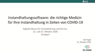 Instandhaltung in Zeiten von Covid 19