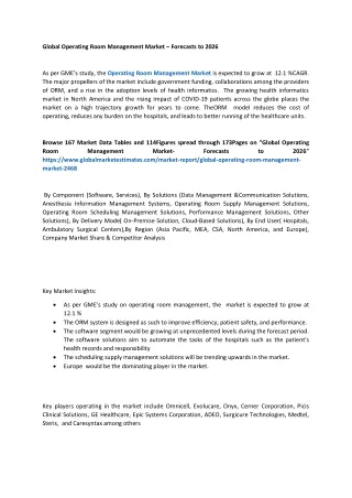 global operating room management market forecasts