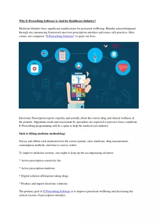 why e prescribing software is vital