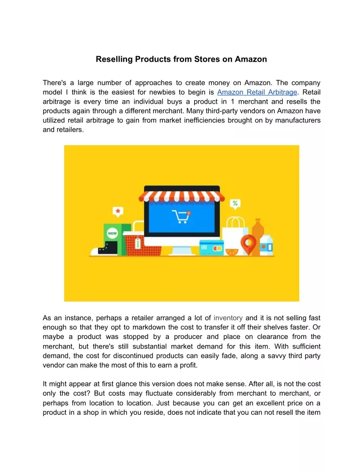 reselling products from stores on amazon