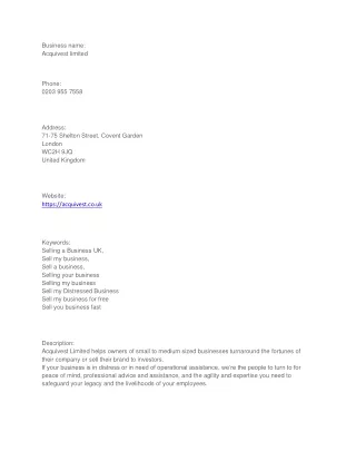 business name acquivest limited