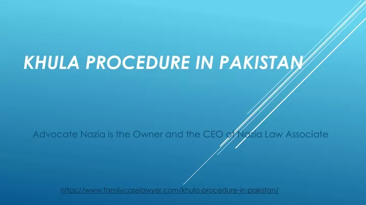 khula procedure in pakistan