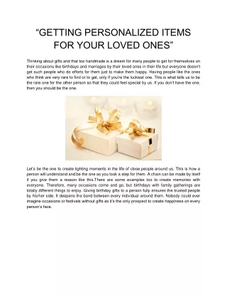 getting personalized items for your loved ones