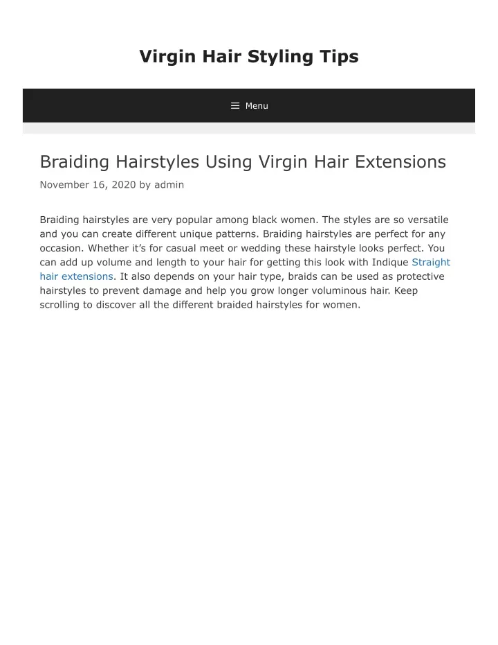 virgin hair styling tips