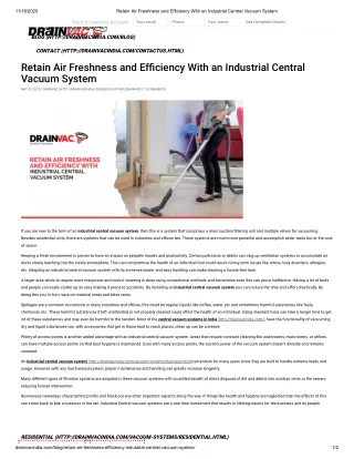 Retain Air Freshness and Efficiency With an Industrial Central Vacuum System