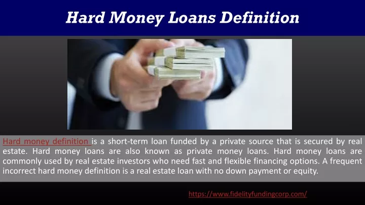 hard money loans definition