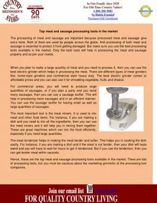 top meat and sausage processing tools