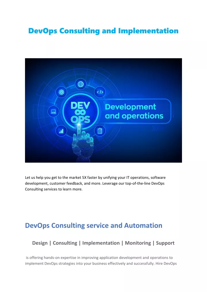 devops consulting and implementation