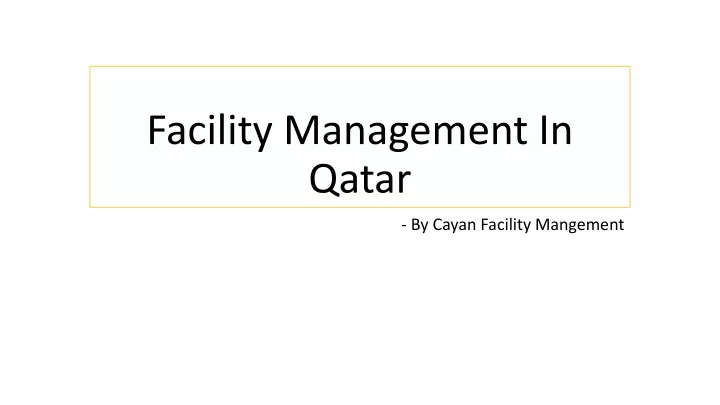 facility management in qatar
