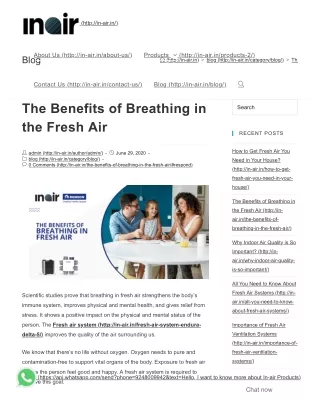 The Benefits of Breathing in the Fresh Air