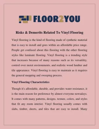 If you are willing to get the best solution for vinyl flooring installation Boca Raton