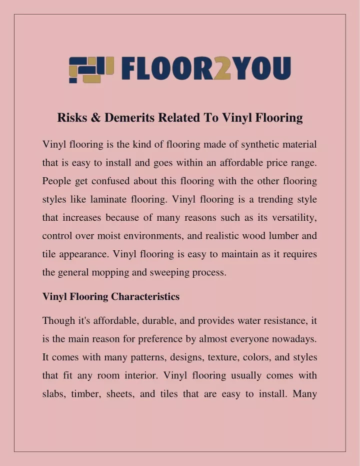 risks demerits related to vinyl flooring