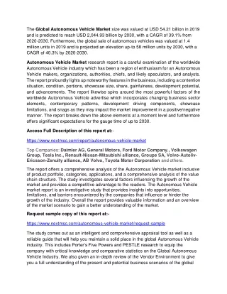 the global autonomous vehicle market size