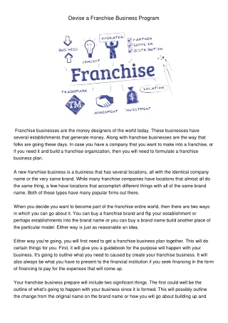 devise a franchise business program