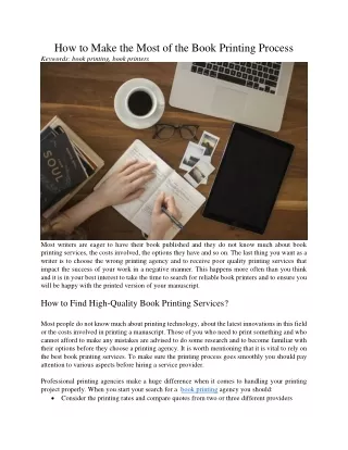 how to make the most of the book printing process
