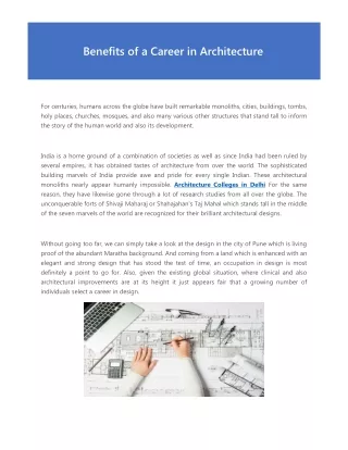 benefits of a career in architecture