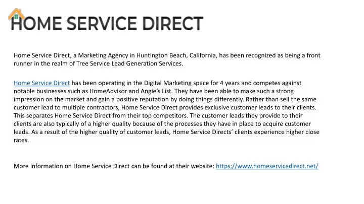 home service direct a marketing agency