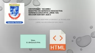 HTML Y SUS USOS