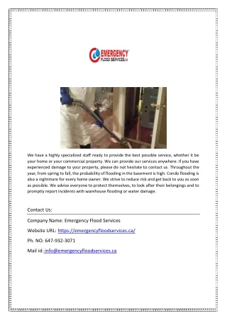 Water Damage Cleanup Services Cost | emergencyfloodservices.ca