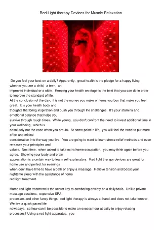 red light therapy devices for muscle relaxation