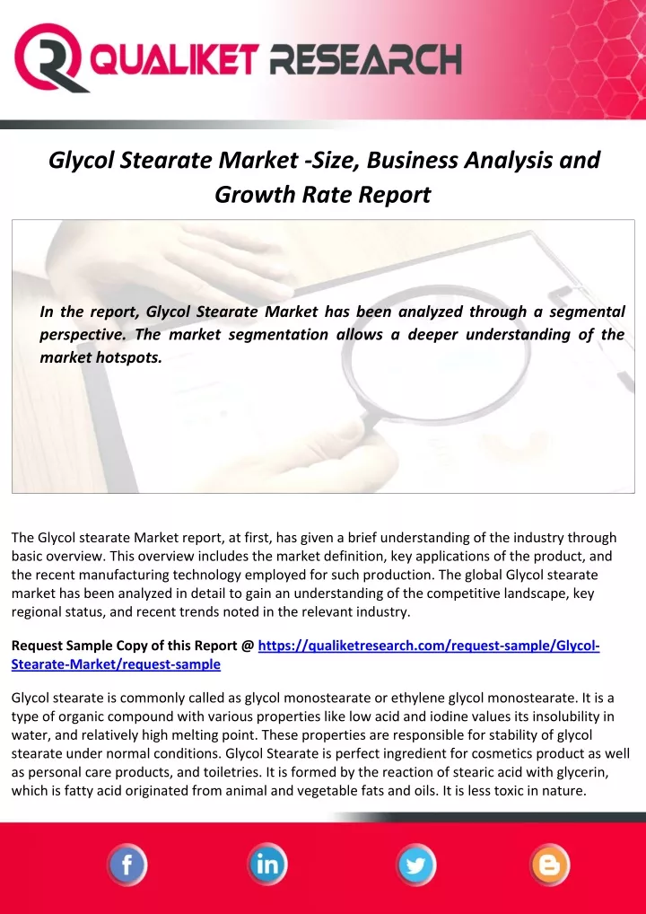 glycol stearate market size business analysis