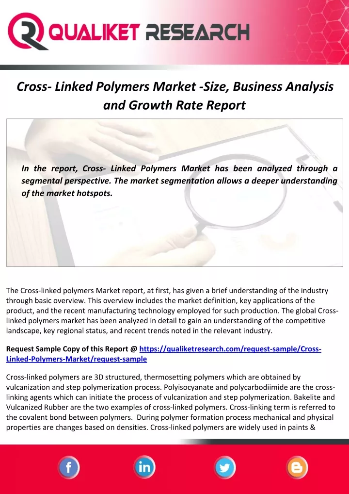 cross linked polymers market size business