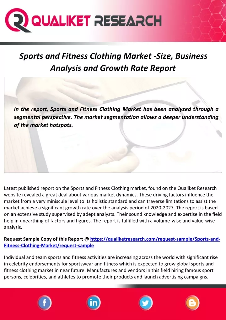 sports and fitness clothing market size business