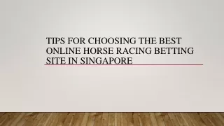 Tips For Choosing The Best Online Horse Racing Betting Site In Singapore