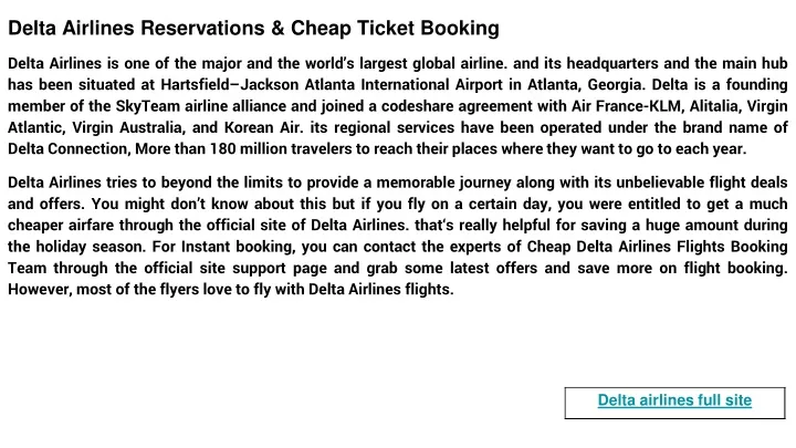 delta airlines reservations cheap ticket booking