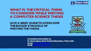 what is the critical thing to consider while writing a computer science thesis