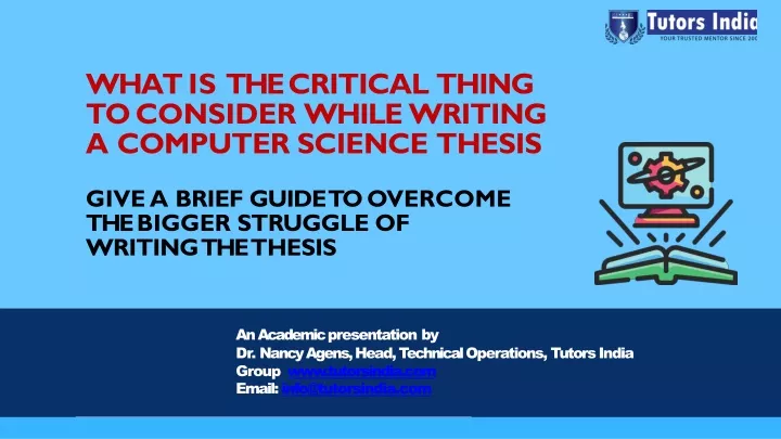 what is the critical thing to consider while writing a computer science thesis