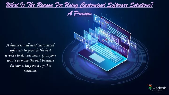 what is the reason for using customized software
