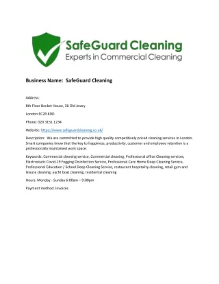 SafeGuard Cleaning