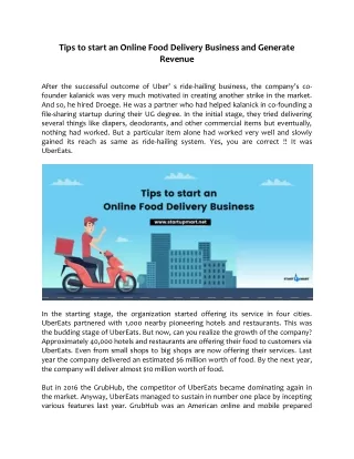 tips to start an online food delivery business