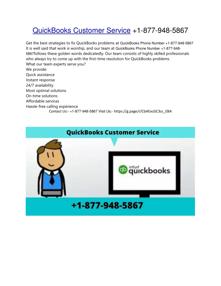 quickbooks customer service 1 877 948 5867