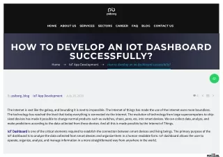 How to develop an iot dashboard successfully?