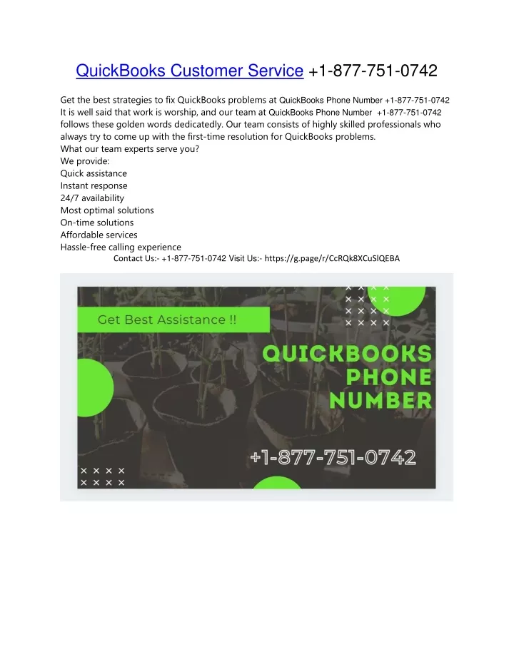 quickbooks customer service 1 877 751 0742