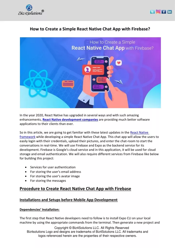how to create a simple react native chat app with