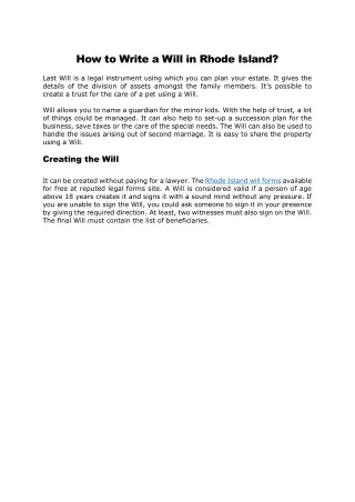 how to write a will in rhode island